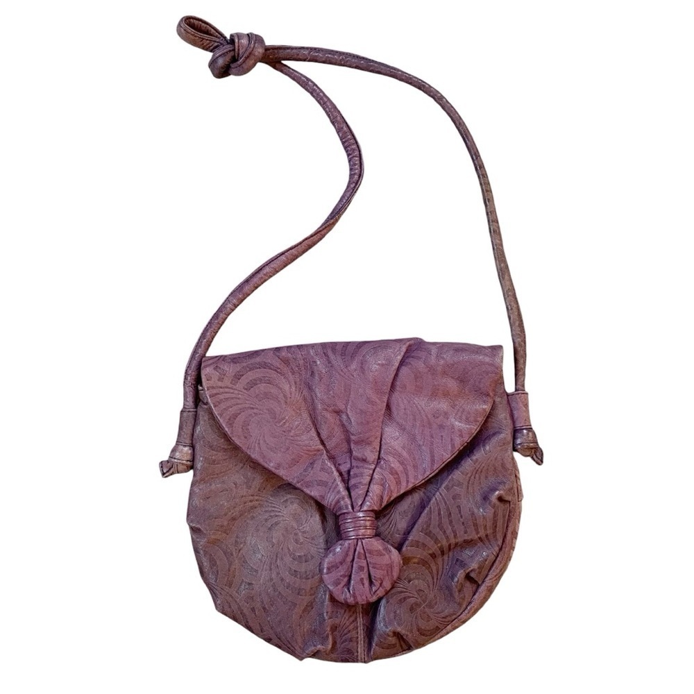 Vintage Express Purple Leather Shoulder Bag